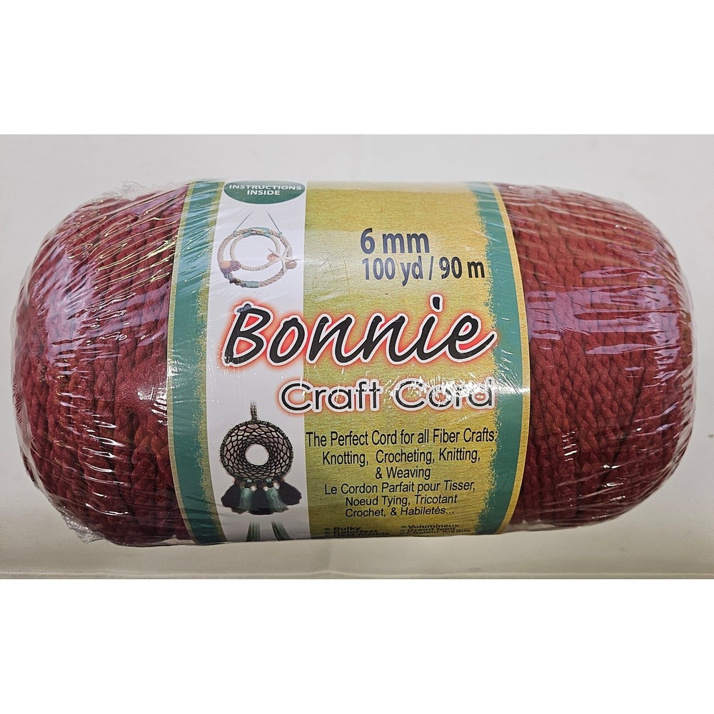 Bonnie Craft Cord‎ 6mm Wine Macrame Polypropylene Rope 100 Yards Super Bulky 6